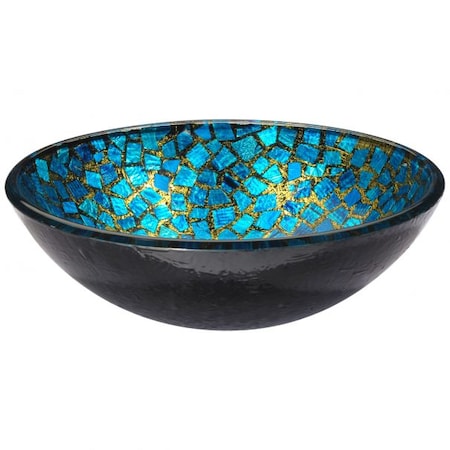 Anzzi Chipasi Vessel Sink in Blue/Gold Mosaic LS-AZ8210
